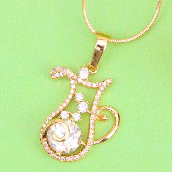 "Rose Gold Aquarius Jug Pendant with Sparkling CZ Zodiac Design, XPPT1548 - Picture 1 of 13